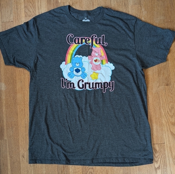 🌈 Care Bears “Careful, I’m Grumpy” Tee – XL Rainbow Sass Edition 🌧️ - Picture 1 of 6